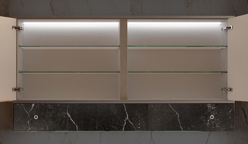 Hängeschrank mit Spiegel Lily und Beleuchtung – beleuchteter spiegel | ARTFORMA