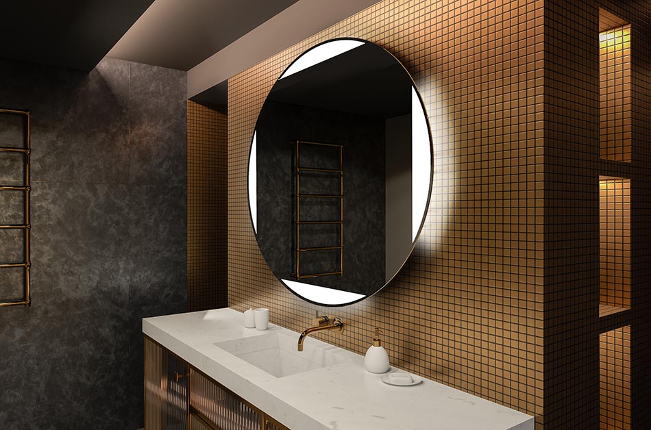 Minimalistischer runder Spiegel mit Ambientlicht – wandspiegel mit beleuchtung | ARTFORMA