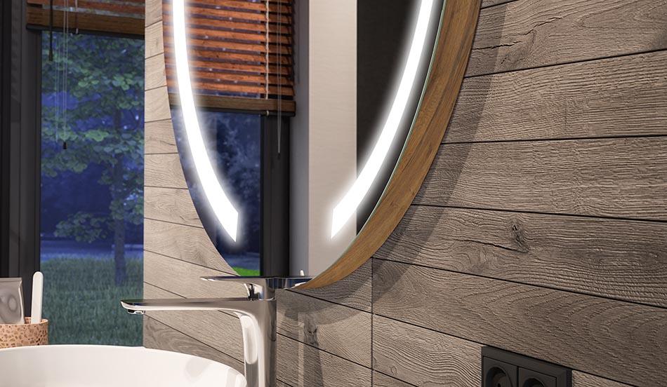 Runder LED-Spiegel mit sanfter Hintergrundbeleuchtung – runder spiegel mit licht | ARTFORMA