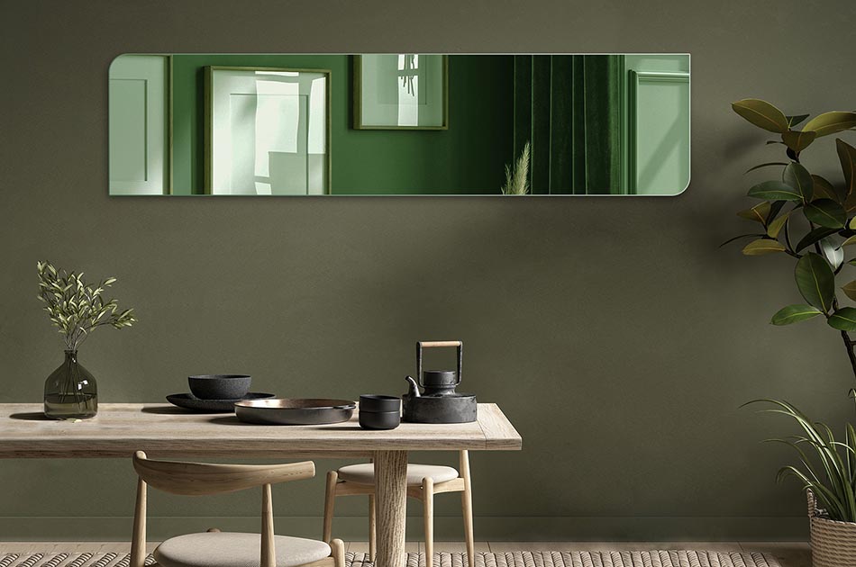 Ein Spiegel mit der Möglichkeit, die Farbe der Fläche zu wählen, ist ein funktionales und elegantes Accessoire, das zu jedem Innenraum passt. Wählen Sie die Farbe der Spiegelfläche für die individuellen Bedürfnisse und den Stil des Raumes. Verschiedene Flächenfarben sind verfügbar, einschließlich goldfarben und schwarzgrau. Der Spiegel kann in allen Räumen wie Bad, Schlafzimmer, Flur oder Wohnzimmer verwendet werden. Einfache Montage und für die tägliche Pflege.