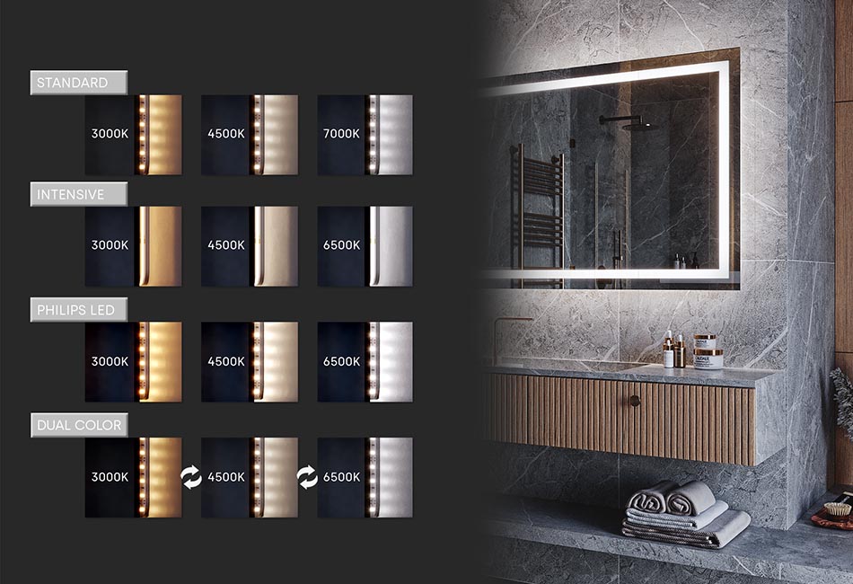 Klar designter Rechteckspiegel mit LED – smart spiegel | ARTFORMA