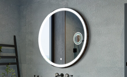 Runde Spiegel mit dekorativer Abdeckung