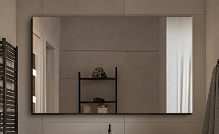 Spiegel mit dekorativer Abdeckung ohne Beleuchtung