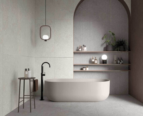 Wandfliesen 60 x 120 cm, beige, matt, A4H1100 Shellstone Beige Rigat-One