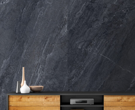 Glasierte Feinsteinzeugfliesen für den Boden, 120 x 280 cm, anthrazitfarben, Steinoptik, matt, A4H1137 Agathos Anthracite