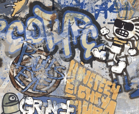Glasierte Feinsteinzeugfliesen für den Boden, 120 x 280 cm, mattgrau, rektifiziert, A4H248 City Graffiti Grey