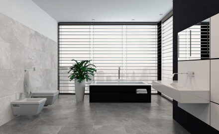 Feinsteinzeugfliese 60 x 120 cm, steingrau matt, A4H293 Lop Grey