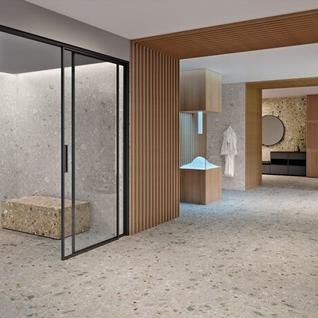 Glasierte Feinsteinzeugfliesen für den Boden, 120 x 280 cm, beige, Terrazzo, matt, rektifiziert, A4H406 Ceppo Di Gre Warm #1