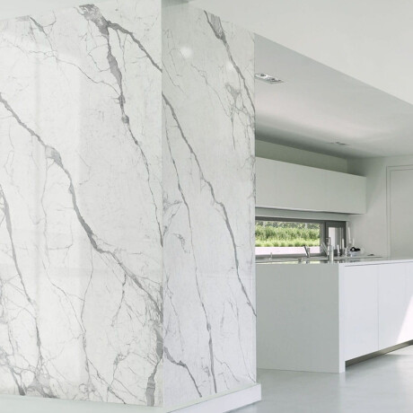 Großformatige Feinsteinzeugfliese 120 x 270 cm, glänzend, mit grauen Adern, rektifiziert, A4H451 Statuario Superiore #6