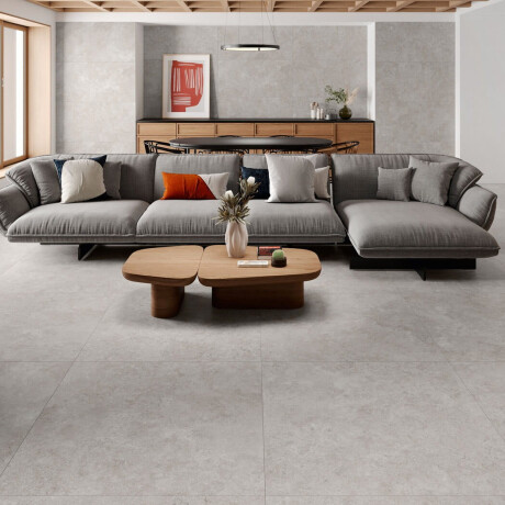 Bodenfliesen 100x100, Travertin, quer geschnitten, matt, grau A4H497 Chrono Grey #1
