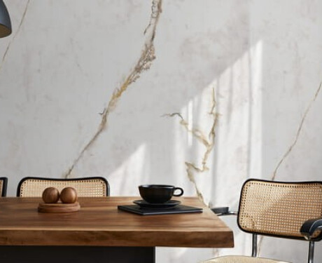 Bodenfliesen 60x120, Marmoroptik mit warmen Adern, matt, A4H633 Dubai Gold
