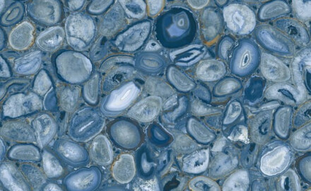 Großformatige Feinsteinzeugfliesen 120x280, blau-agatfarben, glänzend, A4H832 Aghatina Azul