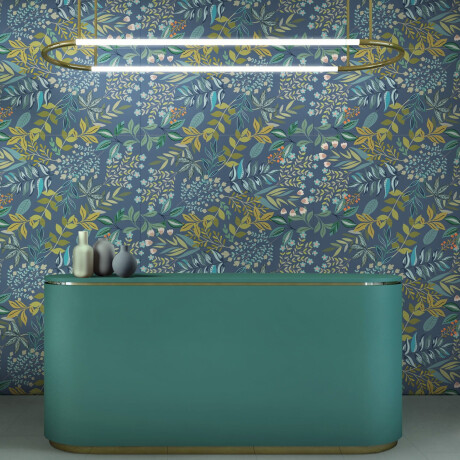 Wandfliesen 60 x 120 cm, blau, mit Pflanzenmotiven, matt, A4H924 Majorele #3
