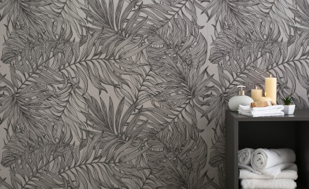 Wandfliesen 60 x 120 cm, grau, mit Pflanzenmotiven, matt, A4H925 Panaria