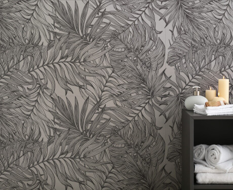 Wandfliesen 60 x 120 cm, grau, mit Pflanzenmotiven, matt, A4H925 Panaria