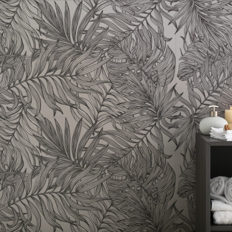 Wandfliesen 60 x 120 cm, grau, mit Pflanzenmotiven, matt, A4H925 Panaria #1