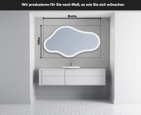 Unregelmäßiger asymmetrischer Spiegel mit LED Beleuchtung C222 #3