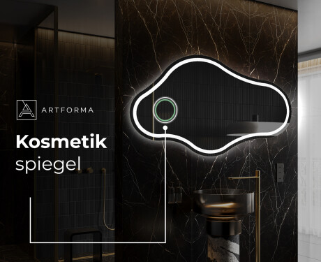 Unregelmäßiger asymmetrischer Spiegel mit LED Beleuchtung C223 #4