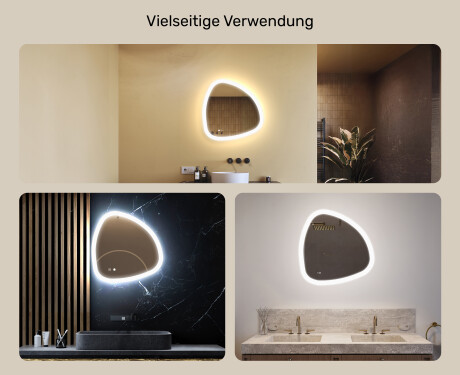 Unregelmäßiger Spiegel mit Beleuchtung, zweifarbig, Touch‑Schalter, Heizmatte #2