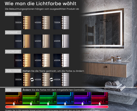 Unregelmäßiger Spiegel mit LED Beleuchtung EG223 #5