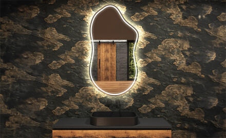 Unregelmäßiger Spiegel mit LED Beleuchtung F223