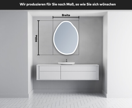 Unregelmäßiger Spiegel mit LED Beleuchtung U222 #5