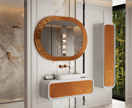 Badezimmerspiegel mit elegantem Metalldekor L289