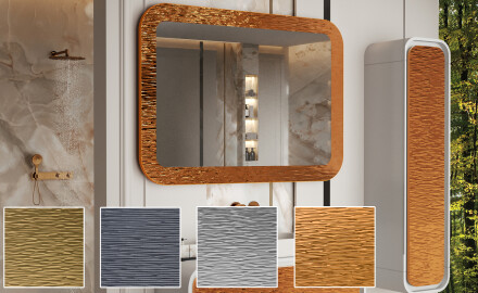 Abgerundeter Spiegel im Metallrahmen L287