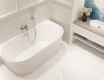 Freistehende geriffelte Badewanne Glamour 170 cm, komplett mit Siphon und Stopfen/Ablauf in Weiß