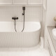 Freistehende geriffelte Badewanne Glamour 170 cm, komplett mit Siphon und Stopfen/Ablauf in Weiß #2