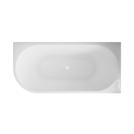 Freistehende Wandbadewanne Astri, 150 cm, rechtsseitig, komplett mit Siphon, Stöpsel und formschönem Überlauf #5