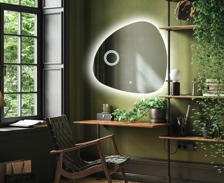 Unregelmäßiger asymmetrischer Spiegel mit LED Beleuchtung J221 #4