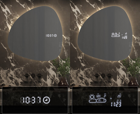 Unregelmäßiger asymmetrischer Spiegel mit LED Beleuchtung J221 #7