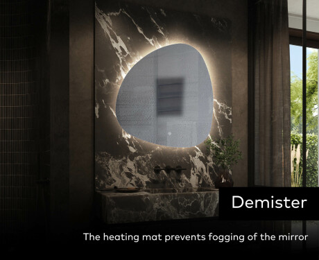 Unregelmäßiger asymmetrischer Spiegel mit LED Beleuchtung J221 #9