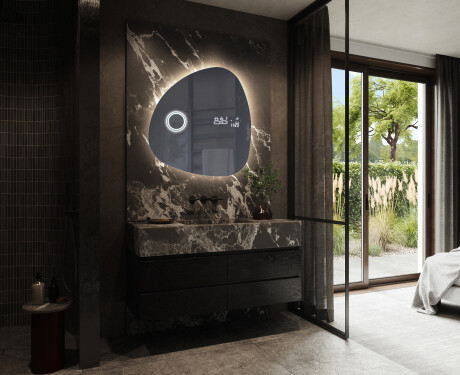 Unregelmäßiger asymmetrischer Spiegel mit LED Beleuchtung J221 #10