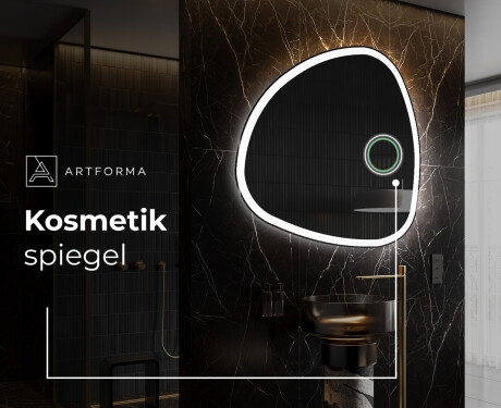 Unregelmäßiger asymmetrischer Spiegel mit LED Beleuchtung J222 #4