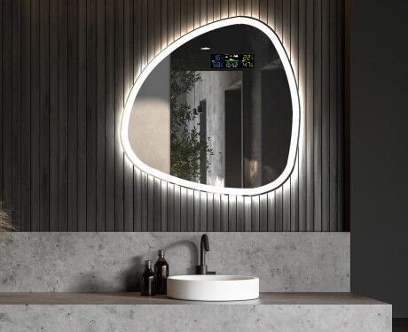Unregelmäßiger asymmetrischer Spiegel mit LED Beleuchtung J222 #5