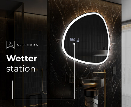 Unregelmäßiger asymmetrischer Spiegel mit LED Beleuchtung J222 #6