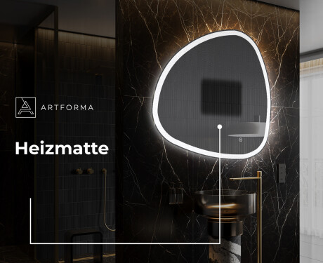 Unregelmäßiger asymmetrischer Spiegel mit LED Beleuchtung J222 #8