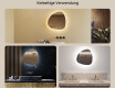 Unregelmäßiger asymmetrischer Spiegel mit LED Beleuchtung 54x54cm mit kaltem LED-Licht 7000K, warmem Licht 3000K oder neutralem Licht 4500K #2