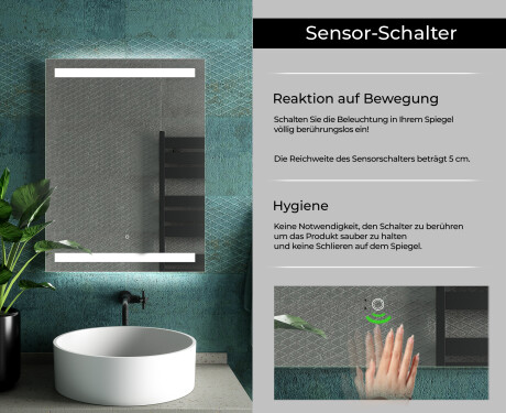 Rechteckiger Badspiegel mit LED Beleuchtung L09 #7