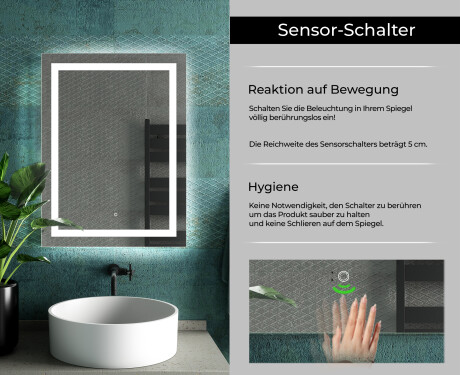 Rechteckiger Badspiegel mit LED Beleuchtung L15 #7