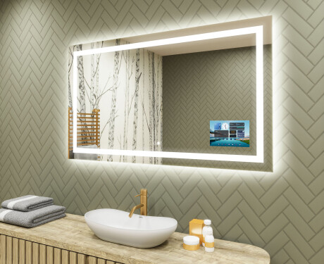 Rechteckiger Badspiegel mit LED Beleuchtung L15 120x80cm - SmartScreen, DualColor