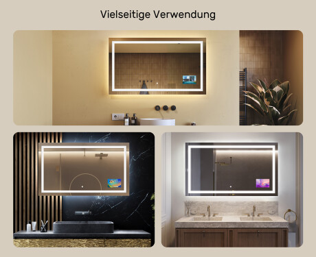 Rechteckiger Badspiegel mit LED Beleuchtung L15 120x80cm - SmartScreen, DualColor #2