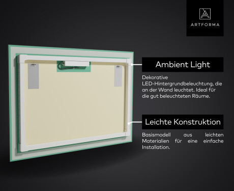 Rechteckiger Badspiegel mit LED Beleuchtung L58 #2