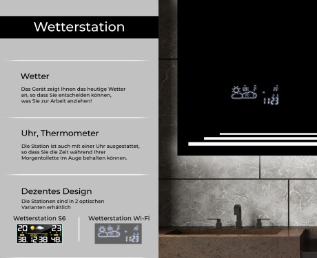 Rechteckiger Badspiegel mit LED Beleuchtung L75 #5