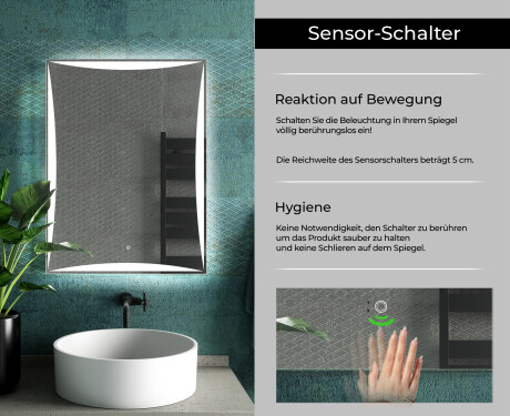 Rechteckiger Badspiegel mit LED Beleuchtung L77 #7