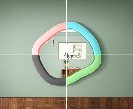 Designer-LED-Spiegel mit MDF in geometrischer Form L309 #6