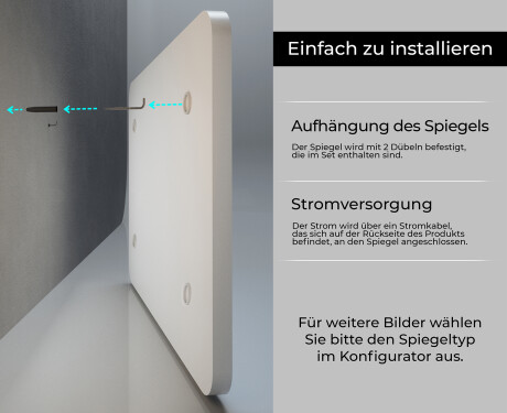 Abgerundet Wandspiegel mit Rahmen L199 #5
