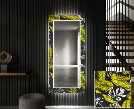 Dekorativer Spiegel mit LED-Beleuchtung für den Flur - Gold Jungle